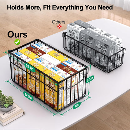 Freezer Organizer Bins, 2/4/6 Pack Stackable Chest Freezer Storage Baskets with Handles, Foldable Metal Bins for 5–7 Cu. Ft. Deep Freezers