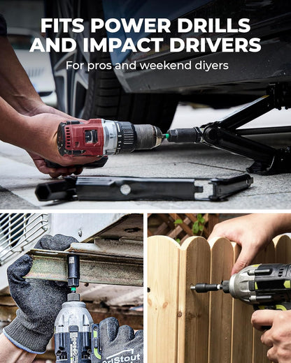34-Piece Magnetic Nut Driver Set – Deep Nut Drivers, Impact Socket Adapters & Wing Nut Driver with Magnetic Tips and Storage Case